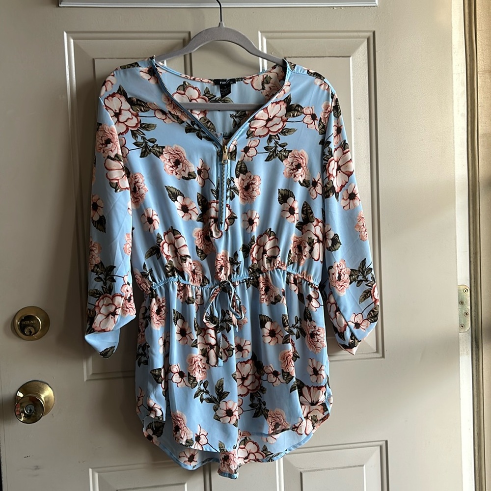 Light Blue Floral Top